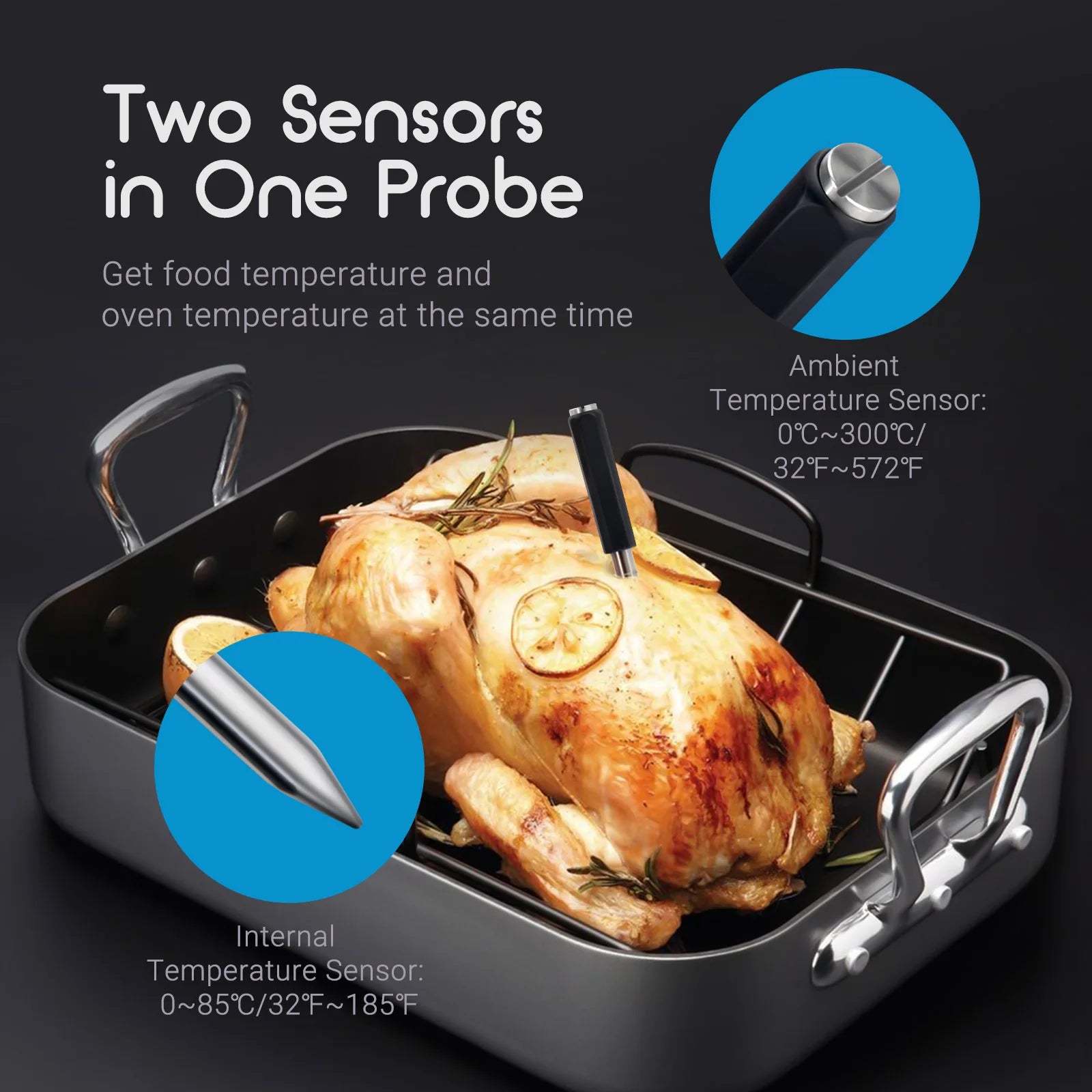 New Wireless Meat Food Thermometer for Oven Grill BBQ Smoker Kitchen