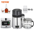 VEVOR Distilled Water Machine 4L Temperature Controlled Water Distiller Safe Health Water Distiller Stainless Steel 110V/220V