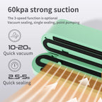Mini Vacuum Sealer with USB-Rechargeable Portable Wireless ，Dry/Moist