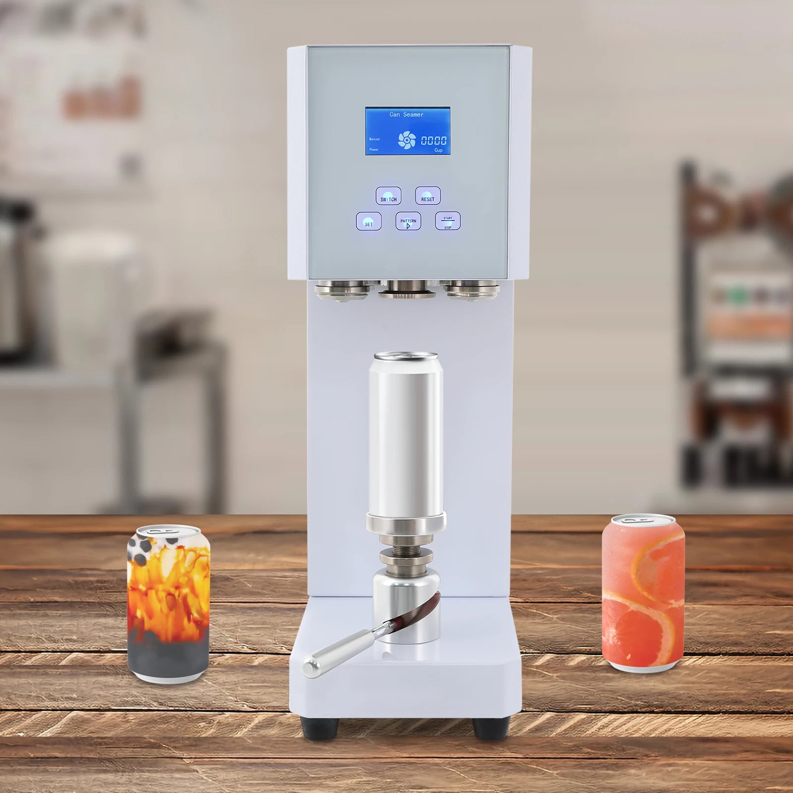 110V Beverage Seal Machine  Semi-Automatic Milk Tea Drink Bottle Sealer  Cans Seamer  5.5cm 370W