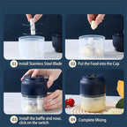 250ml Mini Wireless USB Rechargeable Electric Vegetable Chopper Garlic