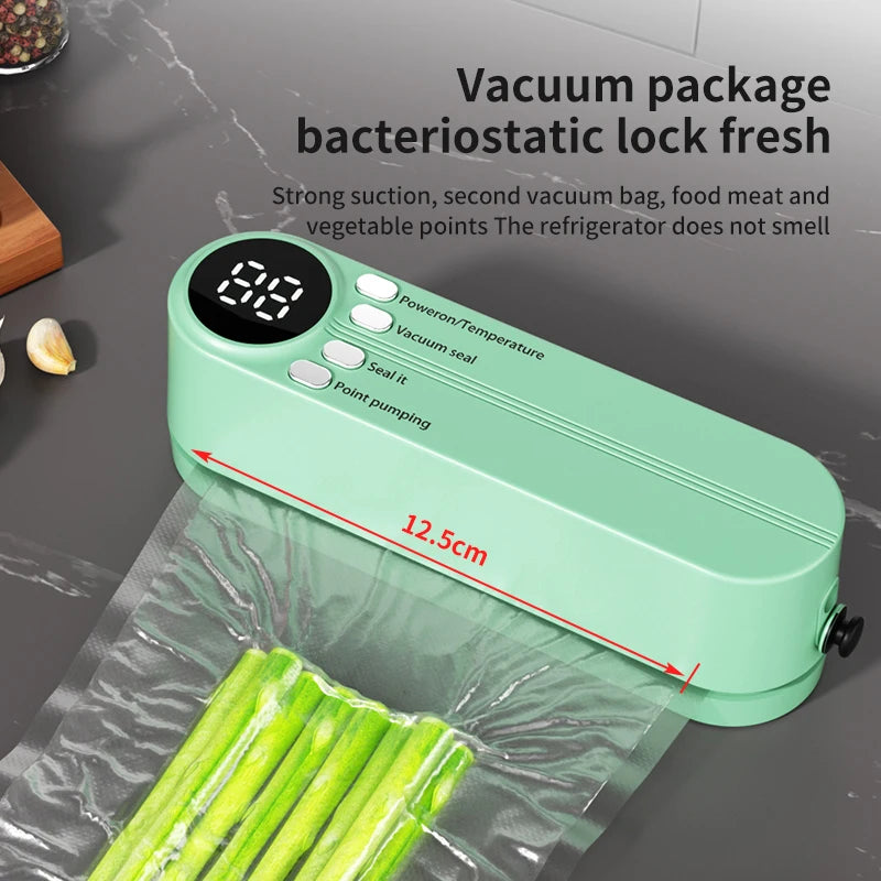 Mini Vacuum Sealer with USB-Rechargeable Portable Wireless ，Dry/Moist