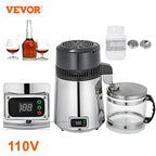VEVOR Distilled Water Machine 4L Temperature Controlled Water Distiller Safe Health Water Distiller Stainless Steel 110V/220V