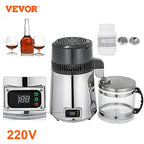VEVOR Distilled Water Machine 4L Temperature Controlled Water Distiller Safe Health Water Distiller Stainless Steel 110V/220V