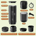 New 3 in 1 Wireless Portable Espresso Machine Capsule Coffee Powder