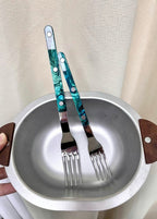 Set Of 10 Pcs Modern Elegant Terra Flatware - Bistrot Style Cutlery